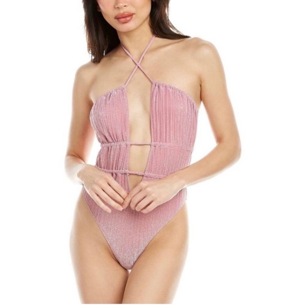 Ramy Brook Pink Halter Bodysuit